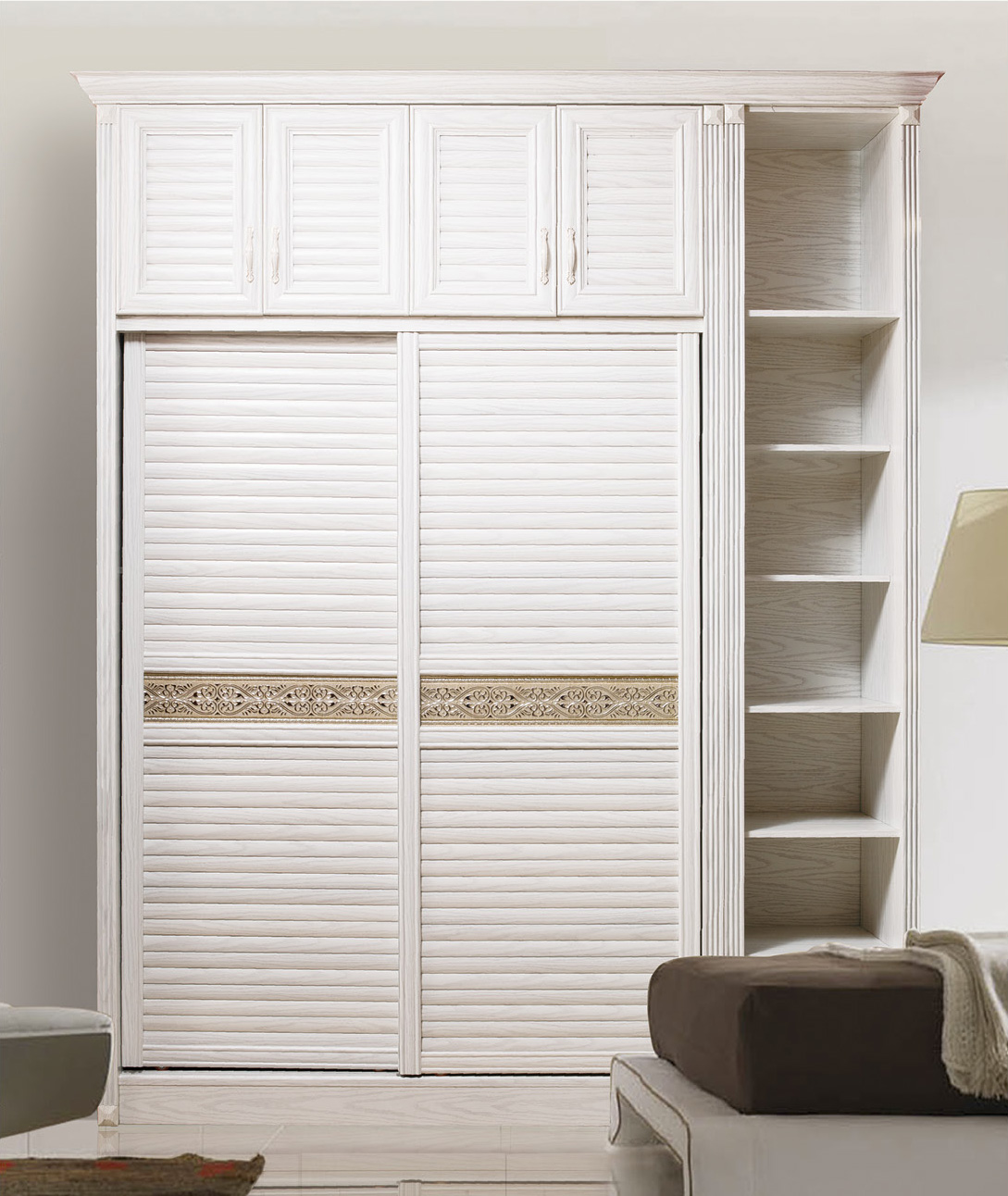 全鋁衣柜-02（風格：簡歐；顏色：暖白）